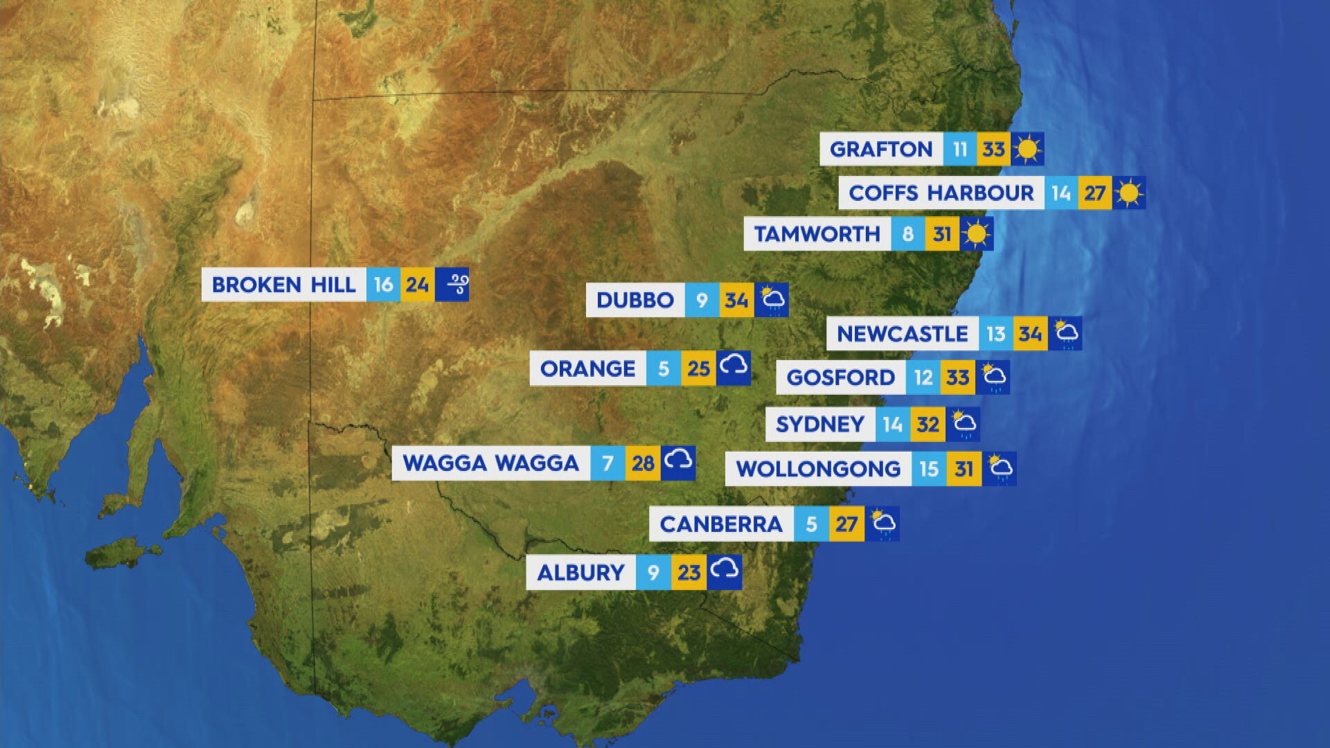 National weather forecast for Thursday October 12