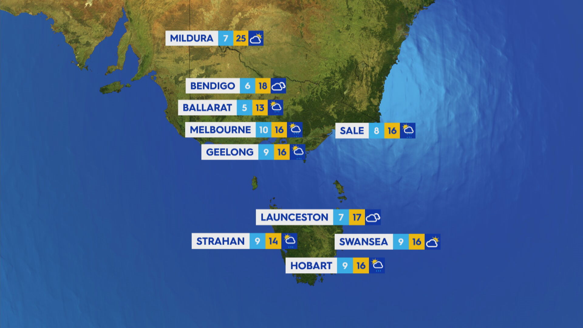 National weather forecast for Friday October 13